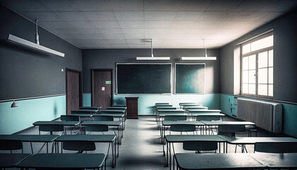 An empty classroom - generative ai