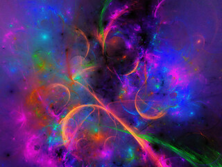 blue and purple abstract fractal background 3d rendering illustration