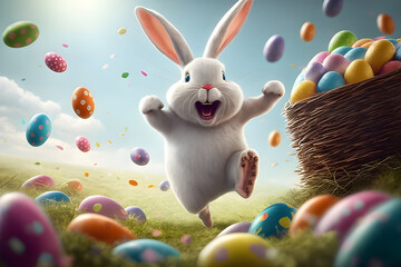 Obraz na płótnie Canvas Easter Bunny, Easter, Easter Eggs, Easter Bunny, Easter Basket, Easter Celebration, Easter Hunt. 