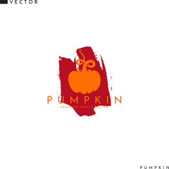 Abstract pumpkin logo. Vector illustration 
