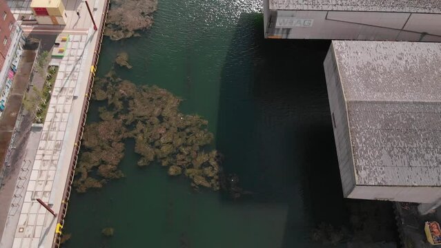 Aerial shot of Dortmund Harbour, Nordrhein Westfalen, Germany.
