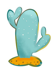 Watercolor Cactus Sticker Art