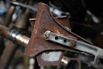 Macro detail of a rusty peace of equipment