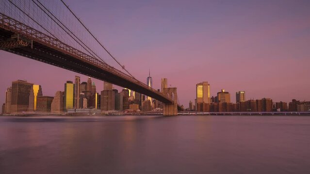Brooklyn bridge sunrise time-lapse