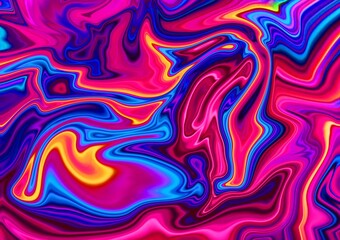 Hand Painted Background With Mixed Liquid Blue And Pink Paints. Abstract Fluid Acrylic Painting. Marbled Colorful Abstract Background. Liquid Marble Pattern.

