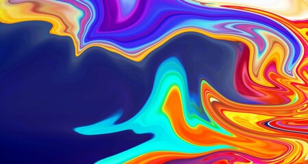 Abstract orange blue and yellow gradient wave liquid background. Neon light curved lines and geometric shape with colorful graphic design.
