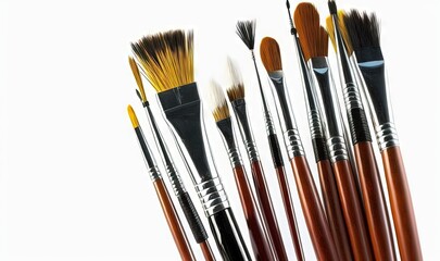 Fototapeta premium a group of brushes sitting next to each other on a white surface. generative ai