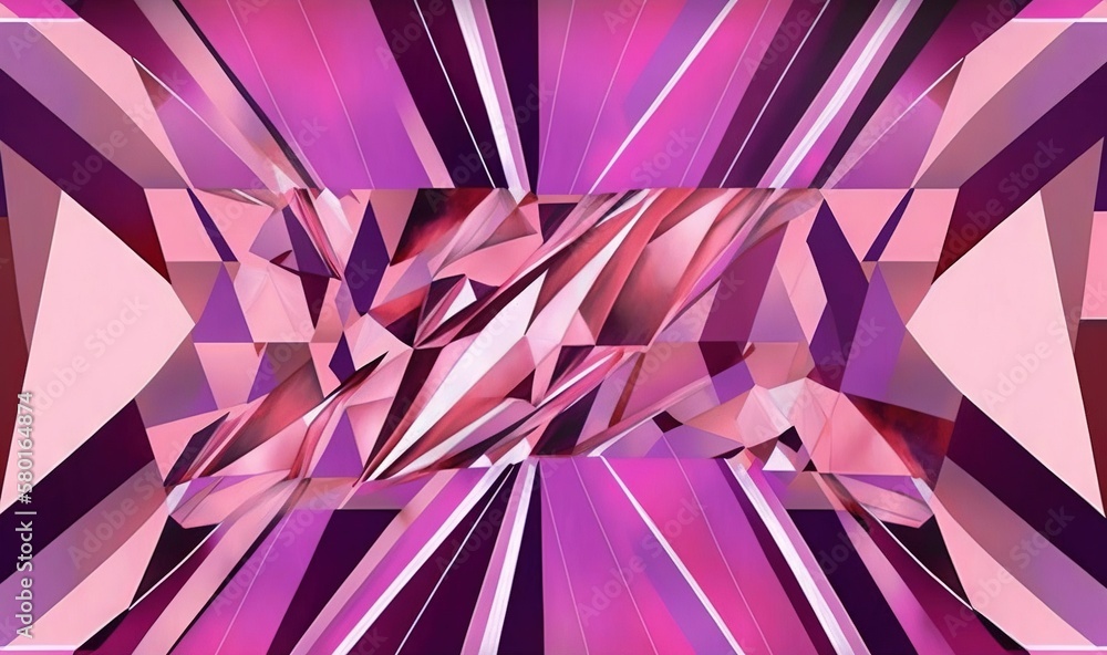 Poster an abstract background with a pink and purple design in the center. generative ai