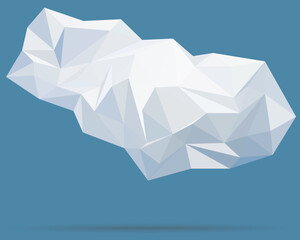 Abstract cloud low poly icon vector, modern creativity design banner