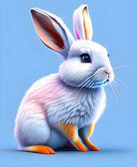 Fototapeta na wymiar Cute colorful Easter Bunny. Generative AI