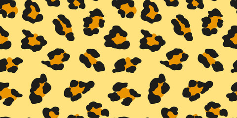 Print template with leopard fur texture. Seamless pattern. Leopard fur background.
