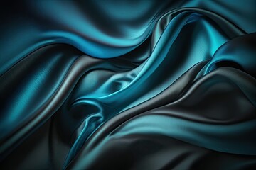 Obraz premium teal gray silk silky satin fabric elegant extravagant luxury wavy shiny luxurious shine drapery background wallpaper seamless abstract showcase backdrop artistic design presentation material texture
