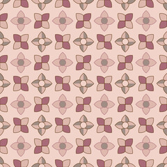 Beige floral and geometric luxury pattern. Stylish fashion fabric design. 