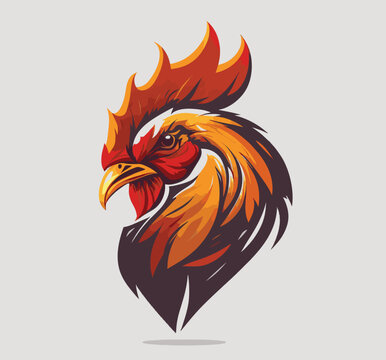 vector chicken logo in white background