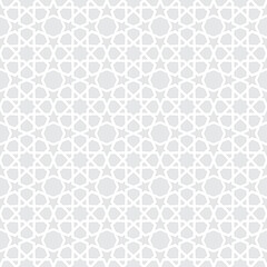 Arabic pattern in gray and white color. Elegant ornamental background.