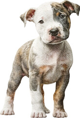 Pit bull puppy illustration created with Generative AI technology