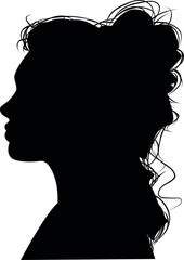 female silhouette in profile. vector on white isolated background. young woman for poster or text. elegant background as well.	
