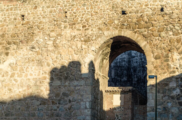 Naklejka premium Old wall, stone fortification in the town of Talavera de la Reina, Castilla La Mancha, Spain