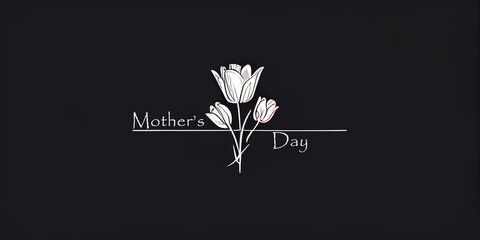 Minimalist Mother's Day Banner. Generative AI.