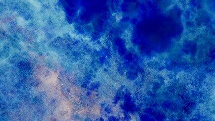 The galaxy nebula illuminating by gradation light blue and deep blue and white in the deep space as procedural 3d modeling.