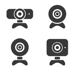 Webcam icons. Flat illustration. White background.