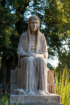 Buenos Aires. Dec. 8, 2022. Statue of La tejedora in Avellaneda Park. Illustrative editorial content.