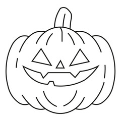 vector halloween drawing pumpkin, halloween party minimalist symbol with transparent background.