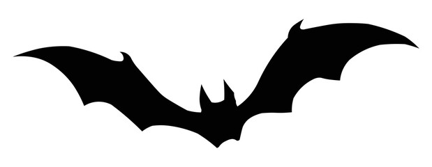 bat silhouette design as halloween illustration, creepy vector with transparent background, dark illustration for halloween