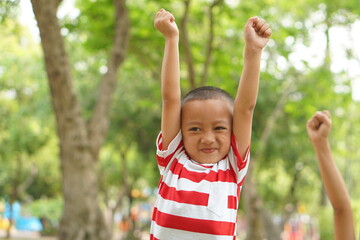 Happy boy in the park