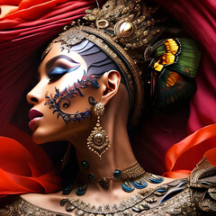 woman in carnival mask