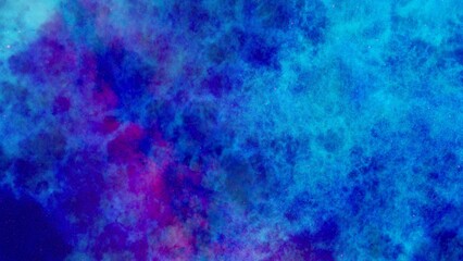 The galaxy nebula illuminating by gradation light blue and deep blue and magenta in the deep space as procedural 3d modeling.