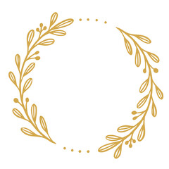 Fototapeta na wymiar Golden frame wreath