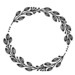 Floral laurel wreath illustration