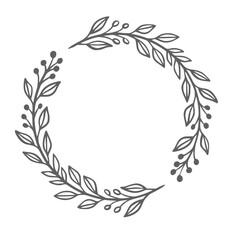 Fototapeta na wymiar Floral laurel wreath illustration