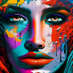 Portrait of a person with a painted face