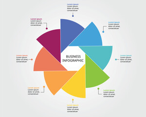 circle pie chart template for infographic for presentation for 8 element