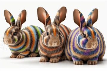 Fototapeta na wymiar Cute Bunnies Easter Striped
