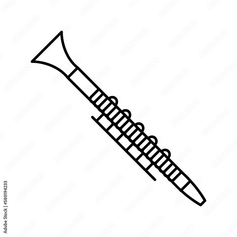 Poster clarinet icon vector. Linear style sign for mobile concept and web design..eps