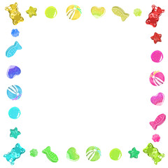 frame with candy