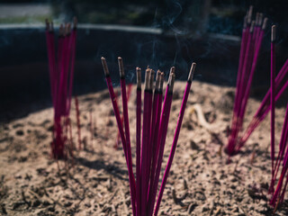 incense sticks in a temple