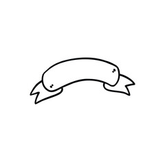 Vector Illustration of Hand drawn Ribbon Doodle art style