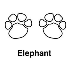 Elephant vector paw print flat illustration on white background..eps