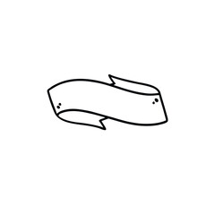 Vector Illustration of Hand drawn Ribbon Doodle art style