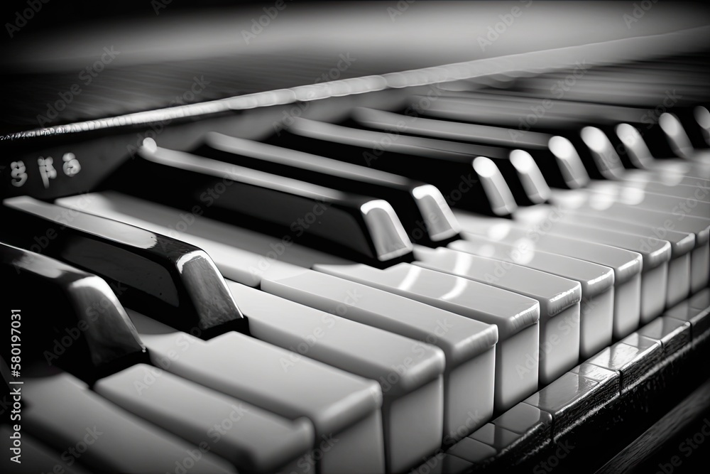 Poster piano keyboard, close up. it's a set of keys with both black and white keys. a picture with a select