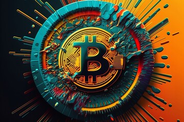 Fototapeta premium Cryptocurrency bitcoin coin of the future, digital assets, electronic currency. generative ai 