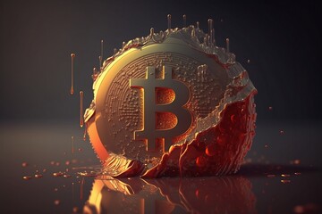 Cryptocurrency bitcoin coin of the future, digital assets, electronic currency. generative ai	