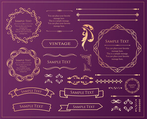 高級感のあるフレームデザイン。装飾デザインコレクション。