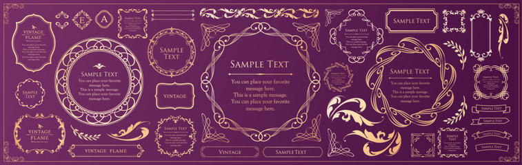 高級感のあるフレームデザイン。装飾デザインコレクション。