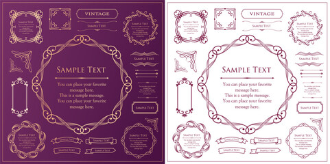 高級感のあるフレームデザイン。装飾デザインコレクション。