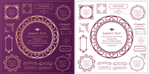 高級感のあるフレームデザイン。装飾デザインコレクション。